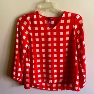 Girls AQUA Bloomingdales large gingham blouse large